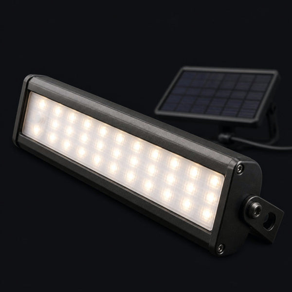 Foco solar LED de 2.000 lúmenes con panel solar separado y control remoto