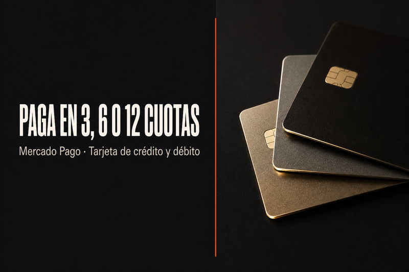 Paga en 3, 6 o 12 cuotas con Mercado Pago, tarjeta de crédito y débito