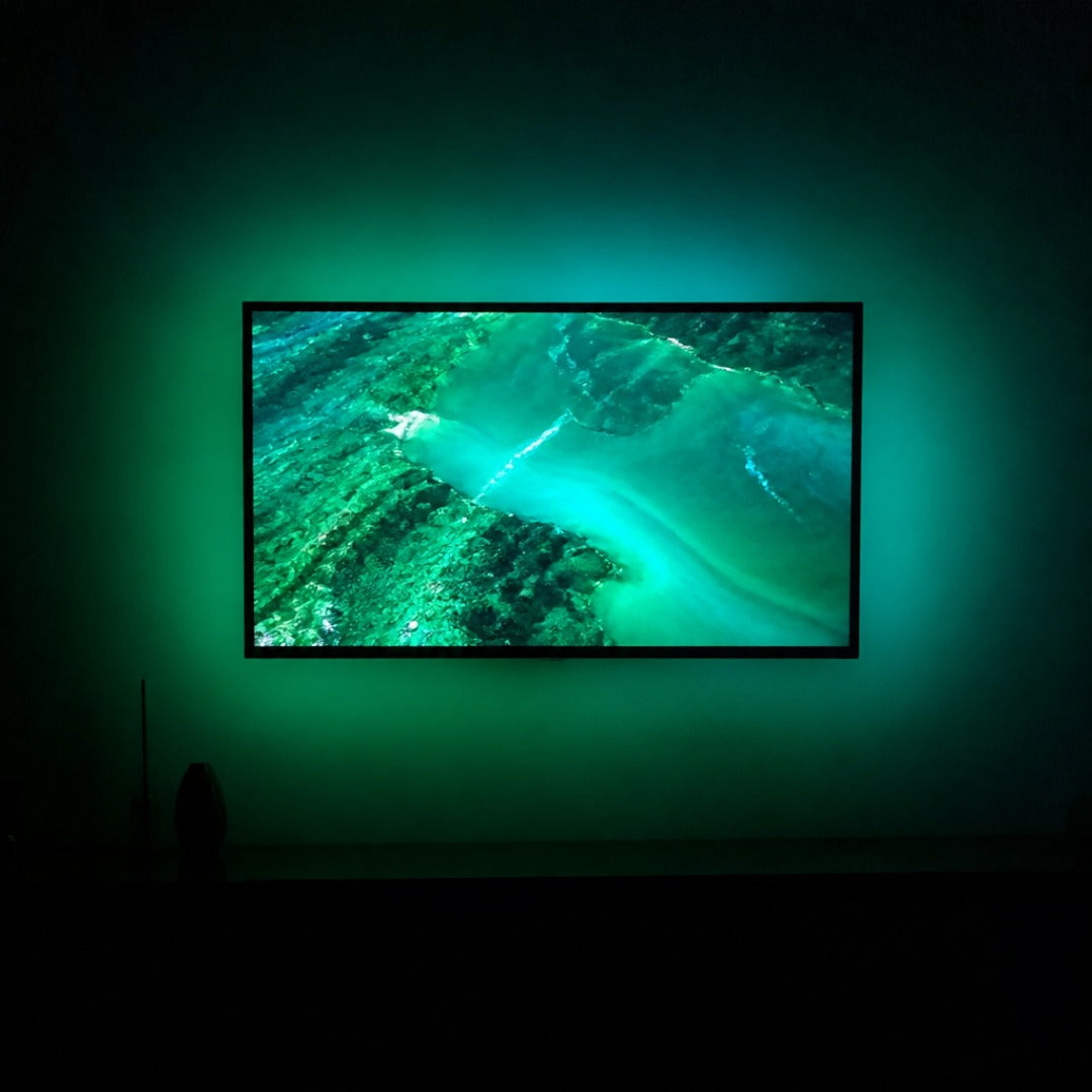 La pared cambia de color al ritmo de lo que pasa en la pantalla
